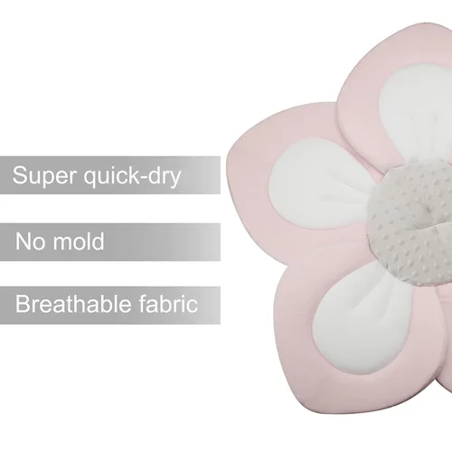 Miniatura 3 de PandaEar Almohadilla de baño para bebé recién nacido Flor suave 5 pétalos para fregadero, bañera, regalo esencial de ducha (rosa)