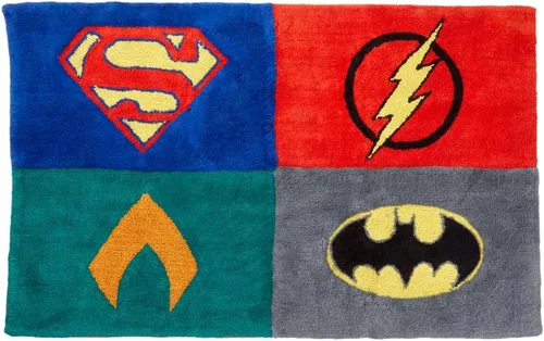 Justice League DC Comics - Alfombra antideslizante para habitación de niños, 30 x 48 pulgadas, (producto oficial con licencia) Franco liga de la