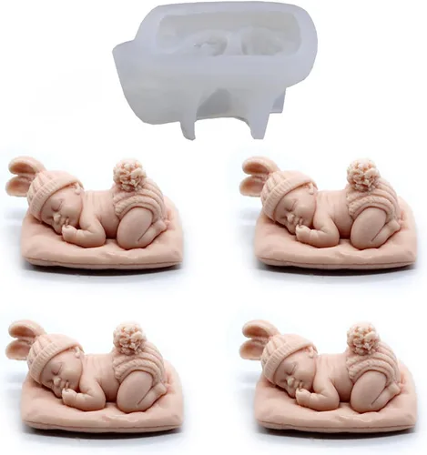 Miniatura 2 de Molde de Resina y Jabón de Silicona para Bebé que Duerme - Moldes de Retrato y Vela, Suministros para Manualidades jabón-somnoliento-bebé