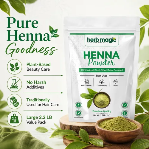 Miniatura 3 de Henna - Tinte en polvo para cabello de 2.2 libras (1 kilo), 100 % cobertura de canas, Lawsonia Inermis puro, rojo naranja natural, triple tamizado