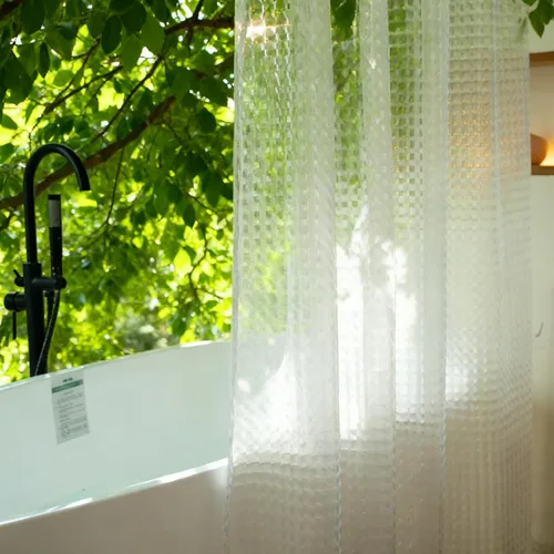 Miniatura 24 de Cortina de ducha corta transparente de 60 pulgadas de largo, forro de cortina de ducha corta de plástico EVA 7G, 60 pulgadas de largo para baño