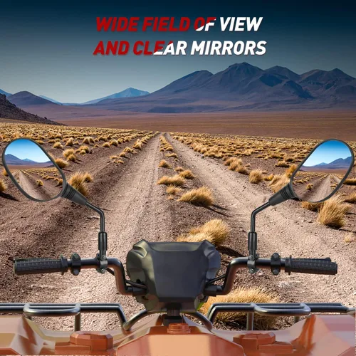 Miniatura 5 de Frokom Espejos para Motocicleta, Espejos ATV con pivote esférico de 360 grados y soporte de manillar de 7/8 pulgadas para moto de nieve, scooter