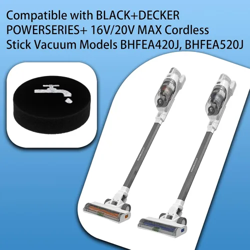 Miniatura 2 de Paquete de 6 filtros de esponja compatibles con BLACK+DECKER POWERSERIES+ 16V/20V modelos de aspiradora inalámbrica BHFEA420J, BHFEA520J, BHFEA18D1