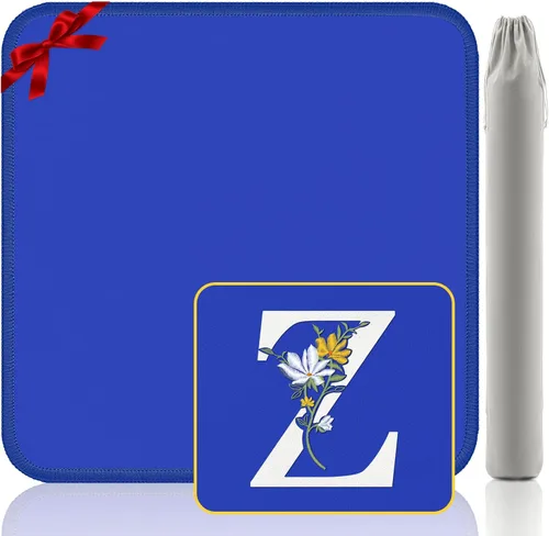 Miniatura 37 de Tapete Mahjong para mesa, neopreno antideslizante con reducción de ruido, 32.4 x 32.4 pulgadas, azul, perfecto para mahjong americano, póker