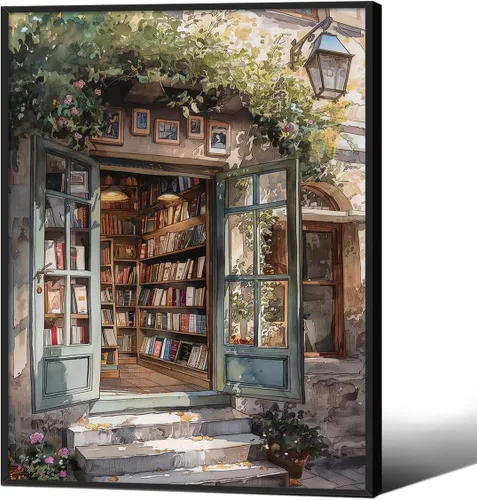 Miniatura 17 de Haitunone Arte de Pared de Lectura Femenina Victoriana Academia Oscura Libros Melancólicos Póster Pintura al Óleo Antigua Impresiones en Lienzo