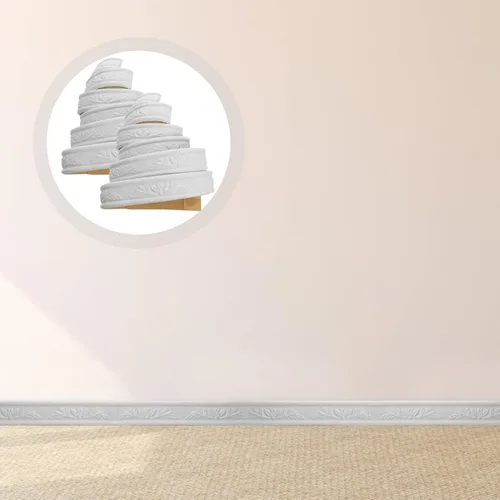 Miniatura 8 de 2 rollos de papel tapiz autoadhesivo con borde autoadhesivo de espuma blanca, líneas de pared decorativas adhesivas, borde de molduras para zócalos