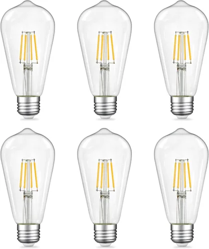 Miniatura 7 de Bombillas LED Edison regulables de 4 W (equivalente a 40 vatios), 400 lúmenes, blanco suave de 3000 K, bombillas LED con base ST64 E26, bombilla