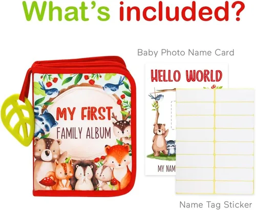 Miniatura 2 de Urban Kiddy™ Mi Primer Álbum Familiar del Bebé Juego de Regalo de Libro Suave de Tela con Fotos para Recién Nacidos, Niños Pequeños y Niños