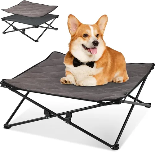 Miniatura 12 de KingCamp Cama elevada para perros para perros grandes, cama de mascotas elevada y fresca para exteriores con malla lavable y transpirable y pies