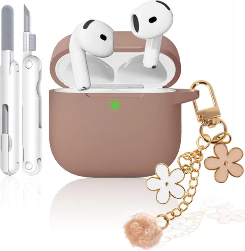 Miniatura 29 de Funda para AirPods Pro 2 con bonito llavero y bolígrafo de limpieza, funda de silicona suave para AirPods Pro de 2ª/1ª generación para mujeres