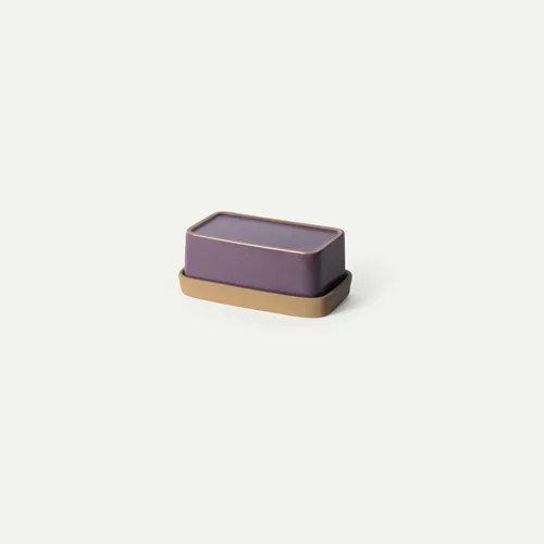 Miniatura 11 de Mora Mantequillera de cerámica dos en uno con tapa, recipiente de mantequilla cubierto para dejar en la encimera, soporte de almacenamiento grande