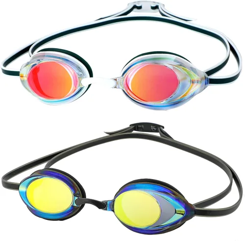 Miniatura 10 de Gafas de natación, paquete de 2 gafas de natación con protección UV antivaho para adultos, hombres, mujeres, jóvenes
