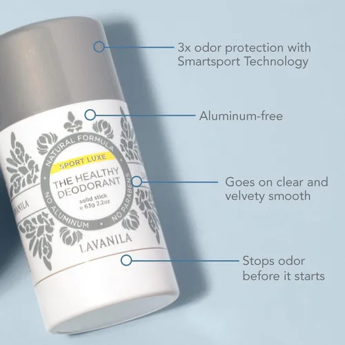 Miniatura 2 de Lavanila Desodorante sin aluminio, Sport Luxe + Vanilla Lavender, 2 onzas cada uno, el desodorante saludable para hombres y mujeres, barra sólida
