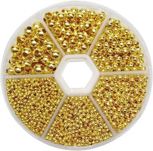 Miniatura 6 de Chenkou Craft 1 caja de 4500 piezas surtidas de 6 colores de metal Tinny Spacer Beads suministros para hacer joyas (mezcla, 1/12 pulgadas (0.079 in))