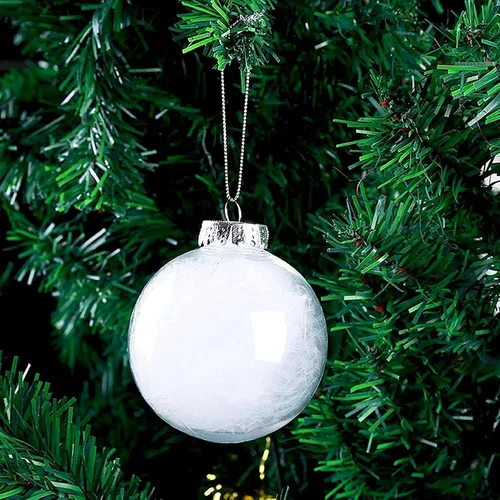 Miniatura 4 de 12 piezas de bolas de adorno rellenables de plástico transparente, bolas de Navidad de 60 mm para bricolaje, para Navidad, Halloween, cumpleaños