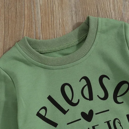 Miniatura 102 de Mandizy Conjunto de ropa de otoño para bebé niña pequeña, sudadera de manga larga con estampado de letras bendecidas, pantalones de camuflaje