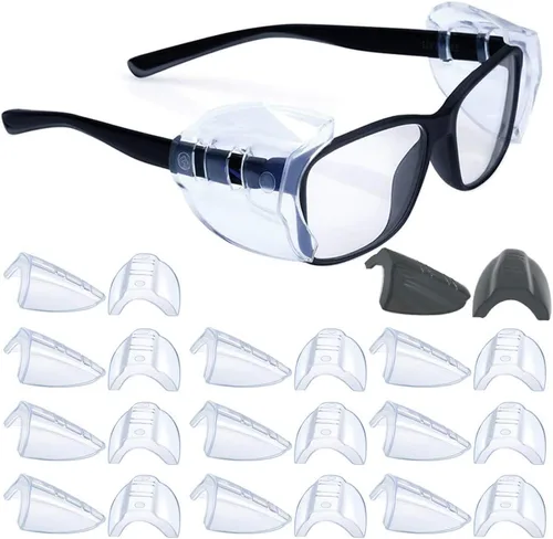 Miniatura 14 de KMDJG - 11 pares de protectores laterales de seguridad, protectores laterales transparentes para gafas de seguridad, se adaptan a marcos de anteojos