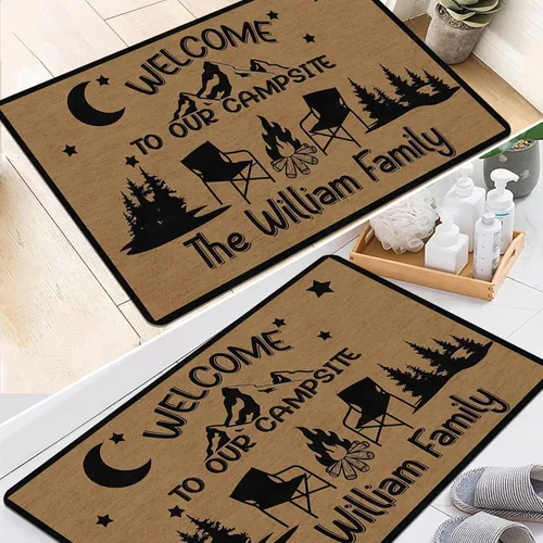 Miniatura 5 de Magimagine Alfombra personalizada para puerta de cámper, alfombra de puerta de RV de camping personalizada con texto, alfombra de cámper
