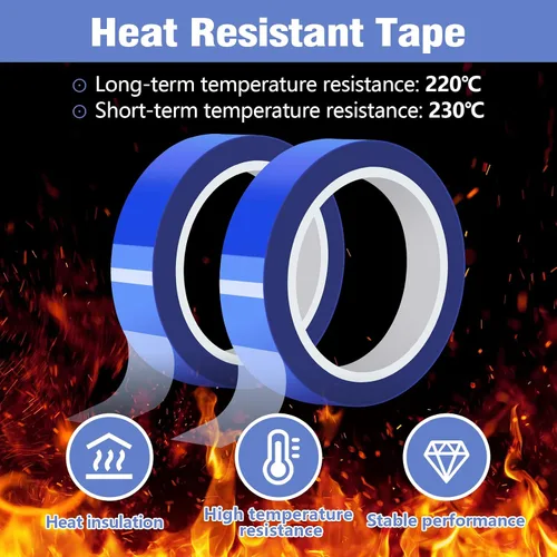Miniatura 4 de 2 rollos de 20 mm × 30 m (98 pies) Cinta de sublimación azul, cinta de transferencia de calor, cinta de sublimación resistente al calor, cinta