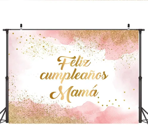 Miniatura 2 de Lofaris Fondo rosa de feliz cumpleaños de 7 x 5 pies para mamá, decoración de fiesta de cumpleaños de mamá, fotografía de nube rosa, decoración