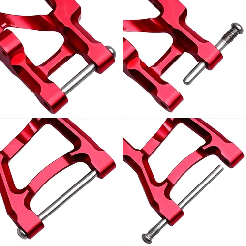 Miniatura 4 de Juego de 4 brazos en A de suspensión delantera y trasera de aluminio y barra de amarre para 1/10 Traxxas Slash 2WD actualizaciones piezas, reemplazo