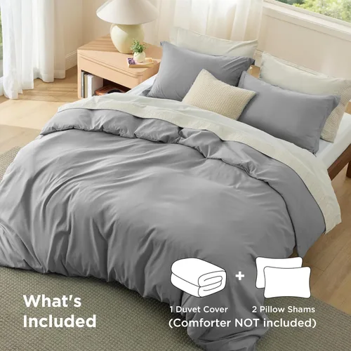 Miniatura 3 de Bedsure Funda de edredón tamaño King: juego de ropa de cama suave de doble cepillado para niños y adultos, cierre de cremallera, 3 piezas, incluye 1