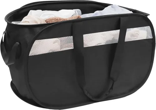 Miniatura 15 de Cesta plegable para la ropa sucia duradera con 2 compartimentos para clasificar y almacenar, cesta portátil para ropa sucia para dormitorio, cuarto