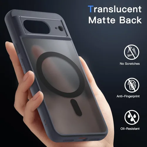 Miniatura 5 de JETech Funda magnética para Google Pixel 8 de 6.2 pulgadas 2023, compatible con MagSafe, translúcida mate trasera a prueba de golpes (Hazel)