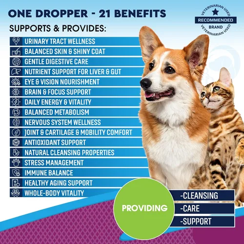 Miniatura 2 de Multivitamínico Líquido para Gatos y Perros con Glucosamina y Arándano Suplementos de Salud 21 en 1 para el Tracto Urinario, Riñón, Vejiga, Cadera