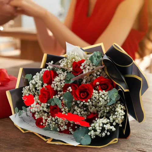 Miniatura 5 de Duyasurs 20 Hojas de Papel de Regalo Floral, Envoltura Impermeable para Ramos, 58x58CM, Papel de Embalaje para Floristería, Caja de Regalo DIY