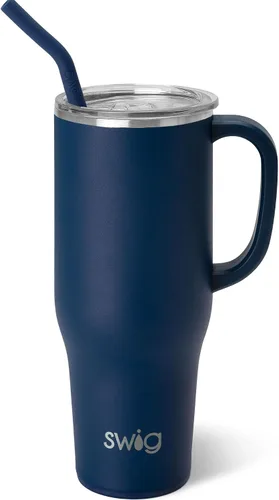 Miniatura 14 de Swig Life Mega Taza de 30 oz, Vaso de 30 oz con Asa y Pajita, Compatible con Portavasos, Apto para Lavavajillas, Vaso Aislado Extra Grande, Botella