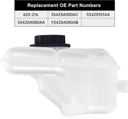 Miniatura 4 de EVIL ENERGY Tanque de refrigerante con tapa, compatible con Focus 2000-2007, reemplazo para 603-216 3S4Z8A080AC 5S4Z8101AA 5S4Z8A080AA YS4Z8A080AB