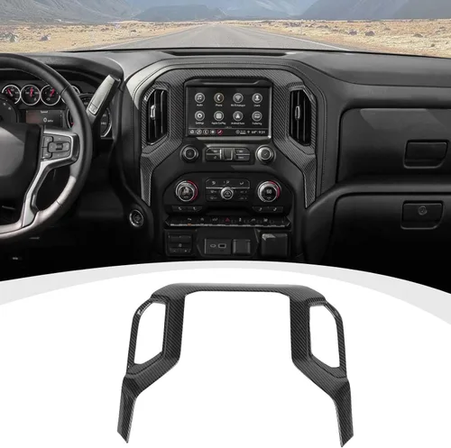 Miniatura 8 de RAZPOY Cubierta para panel de navegación Silverado, consola central, panel de navegación GPS, compatible con Chevy Silverado 2019-2021 y GMC-Sierra