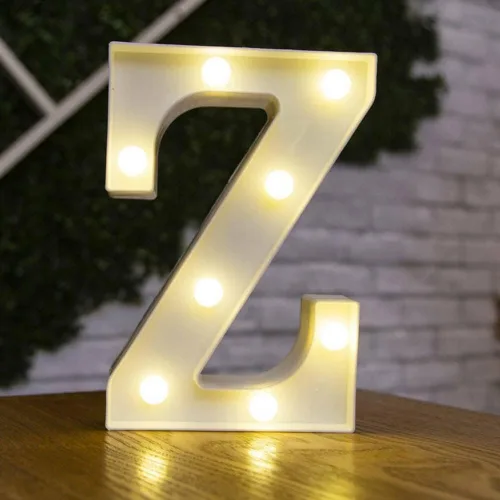 Miniatura 43 de anso Letras LED del alfabeto con números iluminados, letras de plástico blanco, decoración de pie de la A a la Z 0 ~ 9 (rosa corazón)