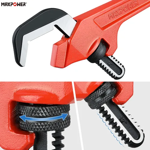 Miniatura 5 de MAXPOWER Llave hexagonal ajustable de 12 pulgadas, roja, de hierro fundido