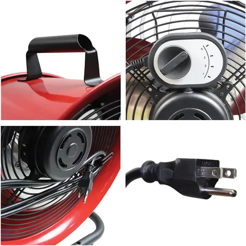 Miniatura 3 de MaxxAir HVFF16T RED UPS Ventilador de suelo, 16 pulgadas, alta velocidad, UPS