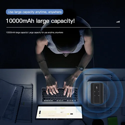 Miniatura 7 de Bewinner Enrutador WiFi móvil 4G, punto de acceso WiFi móvil de 300 Mbps con ranura para tarjeta SIM, enrutador de viaje portátil compatible con 10