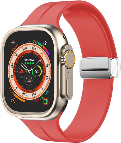 Miniatura 20 de Banda magnética compatible con Apple Watch de 38mm 40mm 41mm 42mm 44mm 45mm 46mm 49mm, mujeres y hombres, correa deportiva de silicona compatible