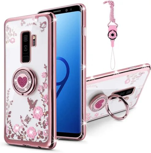 Miniatura 12 de Funda protectora para Note 10 Plus, Galaxy para mujer, con purpurina, cristal, mariposa, corazón, floral, delgada, de TPU para niñas, con soporte