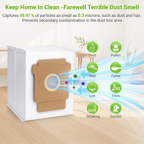Miniatura 5 de Paquete de 16 bolsas de polvo combinadas Plus 405 para Roomba Essential Q0520/Plus 405 Combo/Plus 505 Combo/Plus 504 Vac/Y0140