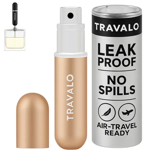Travalo Atomizador de perfume clásico HD, a prueba de fugas y aprobado por la TSA para viajes en avión, reutilizable, hermético, fácil de llenar,