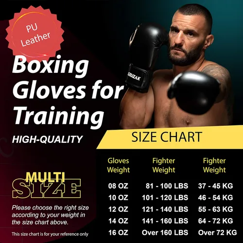 Miniatura 4 de Kruzak - Juego de guantes de boxeo y guantes de boxeo para kickboxing y Muay Thai MMA, kit de fitness con almohadillas de boxeo para artes marciales