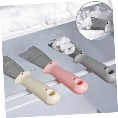Miniatura 4 de Vaguelly Raspador de hielo para congelador, raspador de hielo, raspador de hielo de plástico, pala de acero inoxidable, refrigerador, raspador