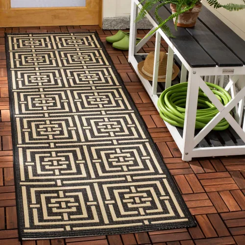 Miniatura 16 de SAFAVIEH Courtyard Collection CY6937 - Alfombra decorativa para interiores y exteriores, impermeable, fácil de limpiar, 2 pies 3 pulgadas x 6 pies 7