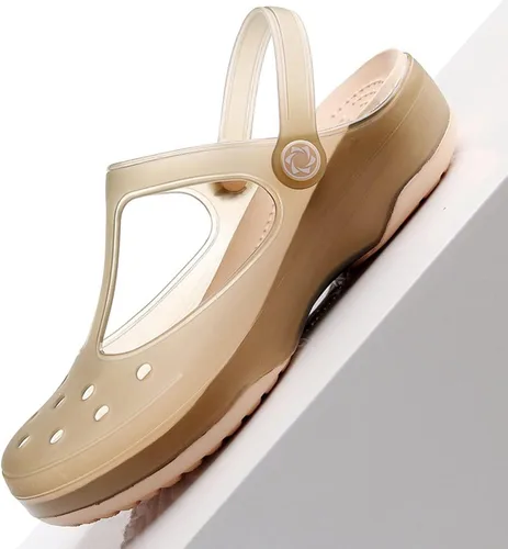 Miniatura 5 de Zuecos clásicos transparentes de color sólido para mujer, cómodos, suaves y antideslizantes, sandalias de playa de gelatina para actividades al aire