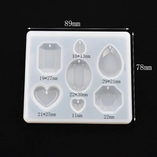 Miniatura 4 de Molde de silicona para formas de joyas para moldear, moldes de resina para aretes de oreja, moldes de resina epoxi (4 unidades)
