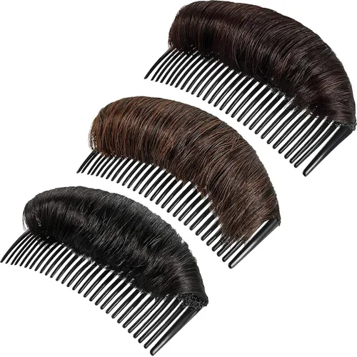 Miniatura 9 de WILLBOND 3 pinzas invisibles para el pelo falso, almohadilla aumentada, base de cabello de volumen esponjoso, herramienta de inserción