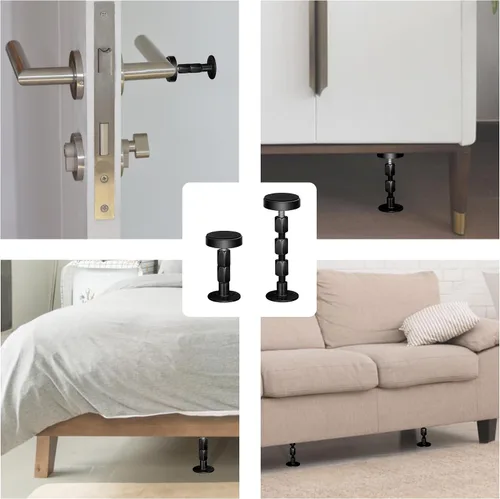 Miniatura 5 de 4 topes de cabecera para pared, marco de cama ajustable, antivibraciones, parachoques de pared de cama con almohadillas y tornillos gratis