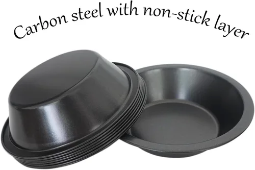 Miniatura 4 de Paquete de 8 mini moldes para tartas de 5 pulgadas, pequeños moldes redondos de metal, acero al carbono antiadherente, bandeja para hornear