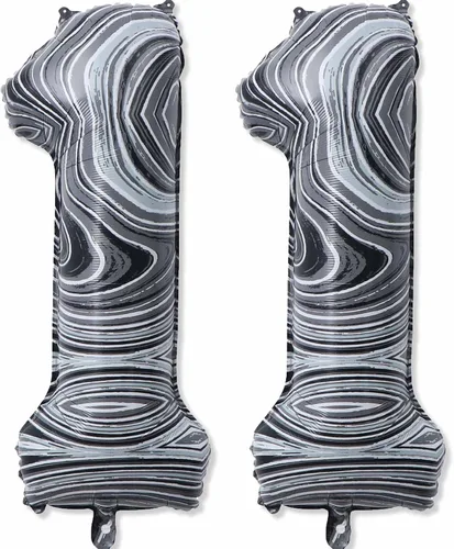 Miniatura 16 de Globos gigantes de papel de aluminio de mármol negro de 40 pulgadas, globos gigantes de helio del número 13 o 31 para decoraciones de cumpleaños